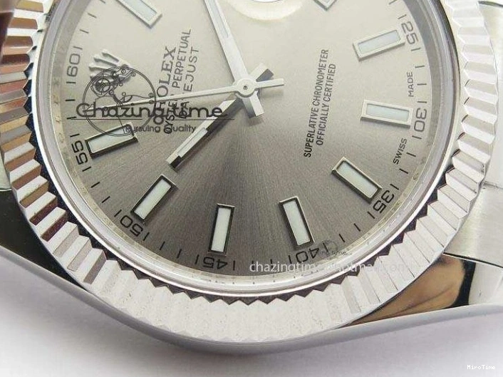 MiroTime 0213 Datejust II 116334 SS 41mm Sliver Gray Dial Sticks Markers On SS Bracelet A Cozy 3892